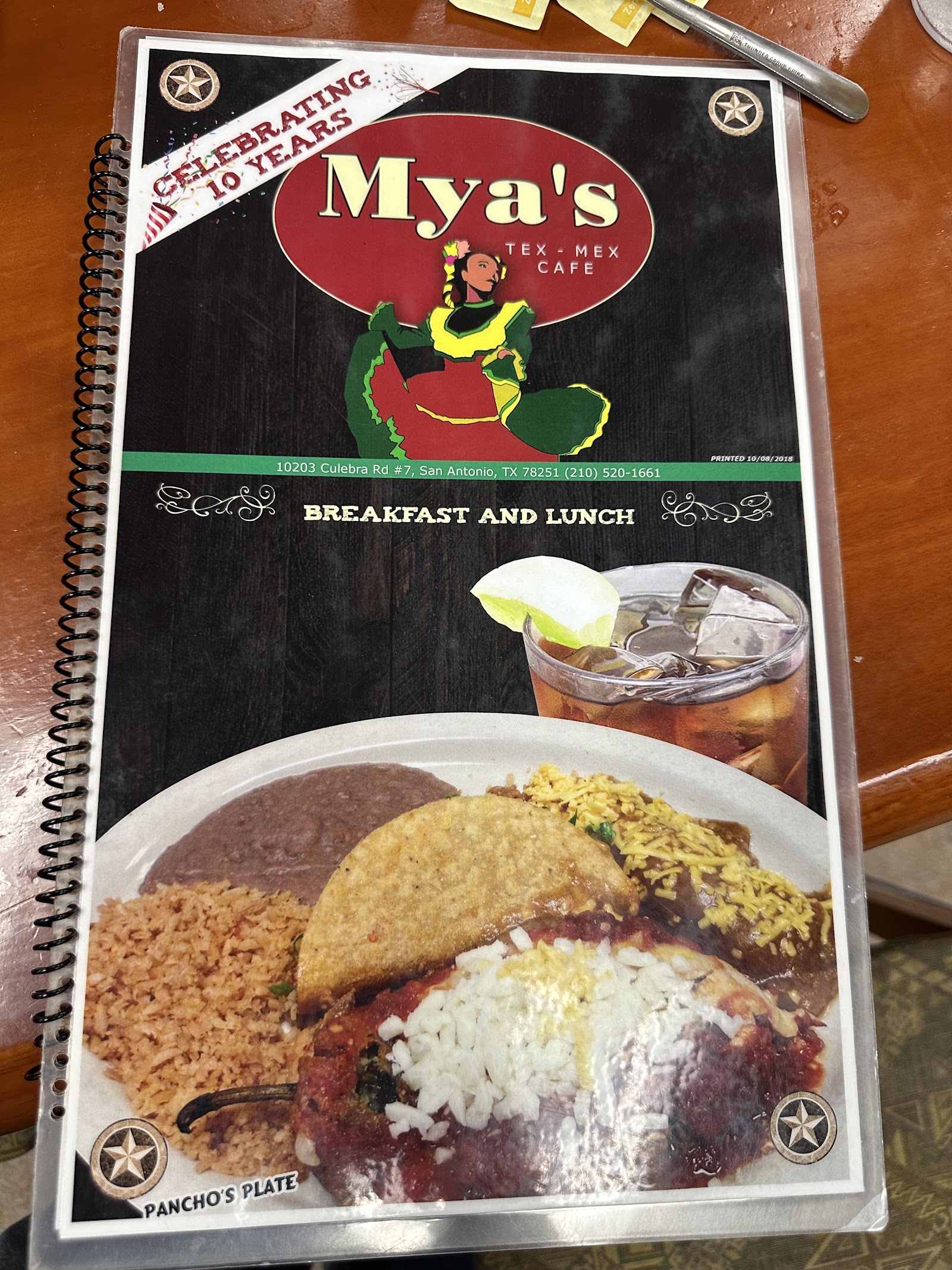 Interior seating at Mya's Tex-Mex Cafe